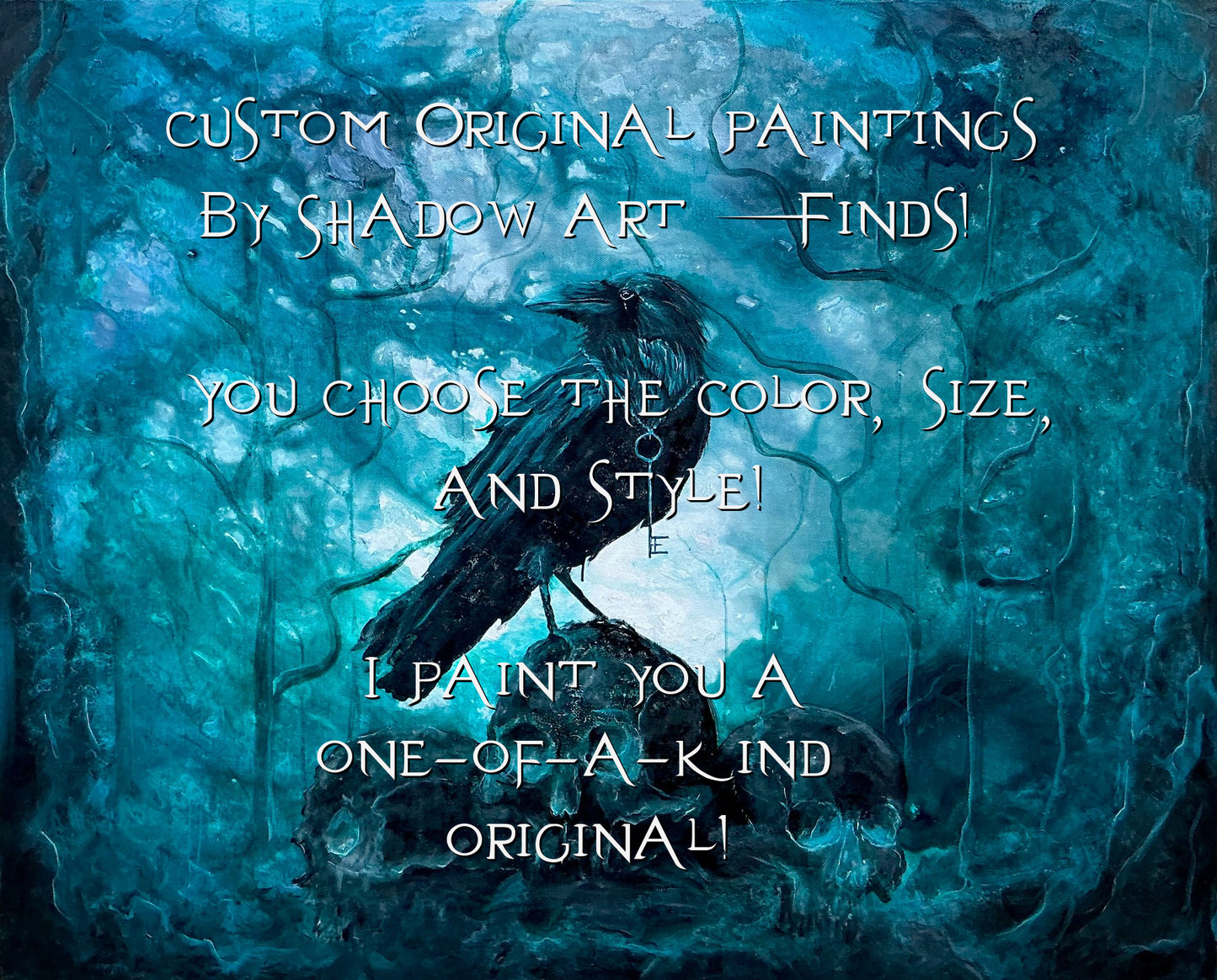 Custom Original Wolf, Raven, & Crow Paintings