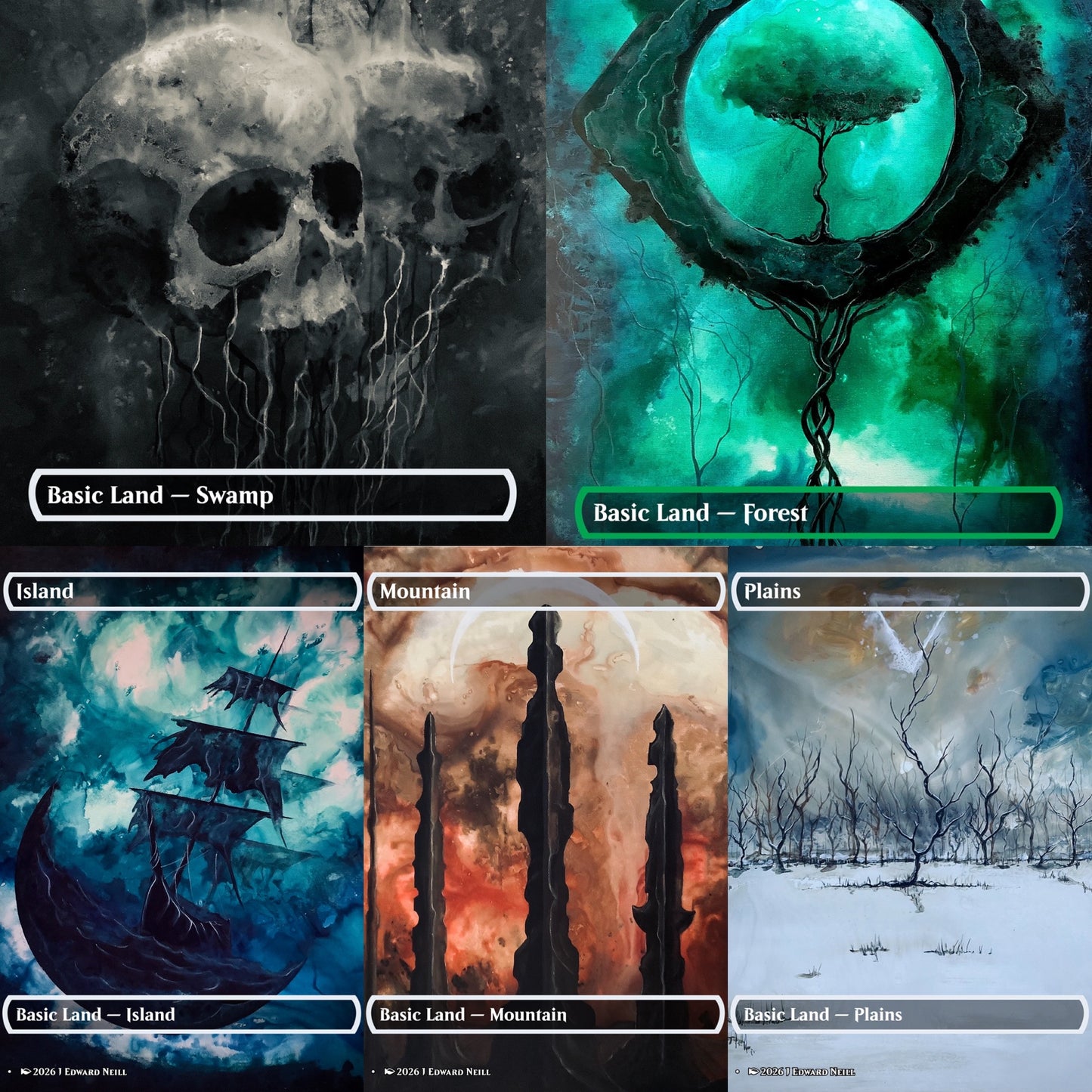Basic Land Bundle - Set of Custom Magic Proxy Lands