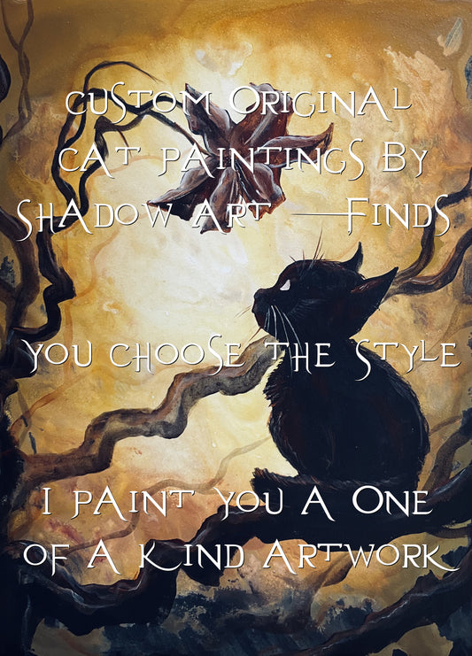 Custom Haunted Cat Paintings