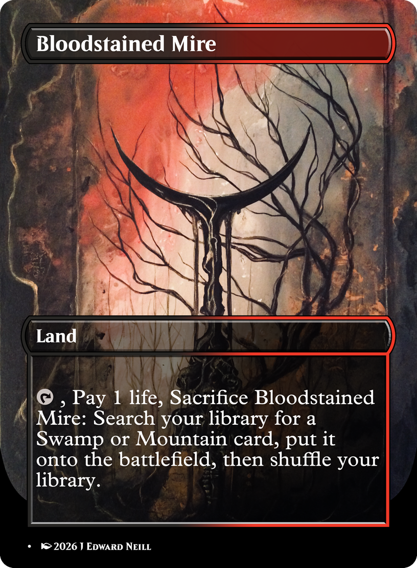 Bloodstained Mire - Custom Magic Proxy Land