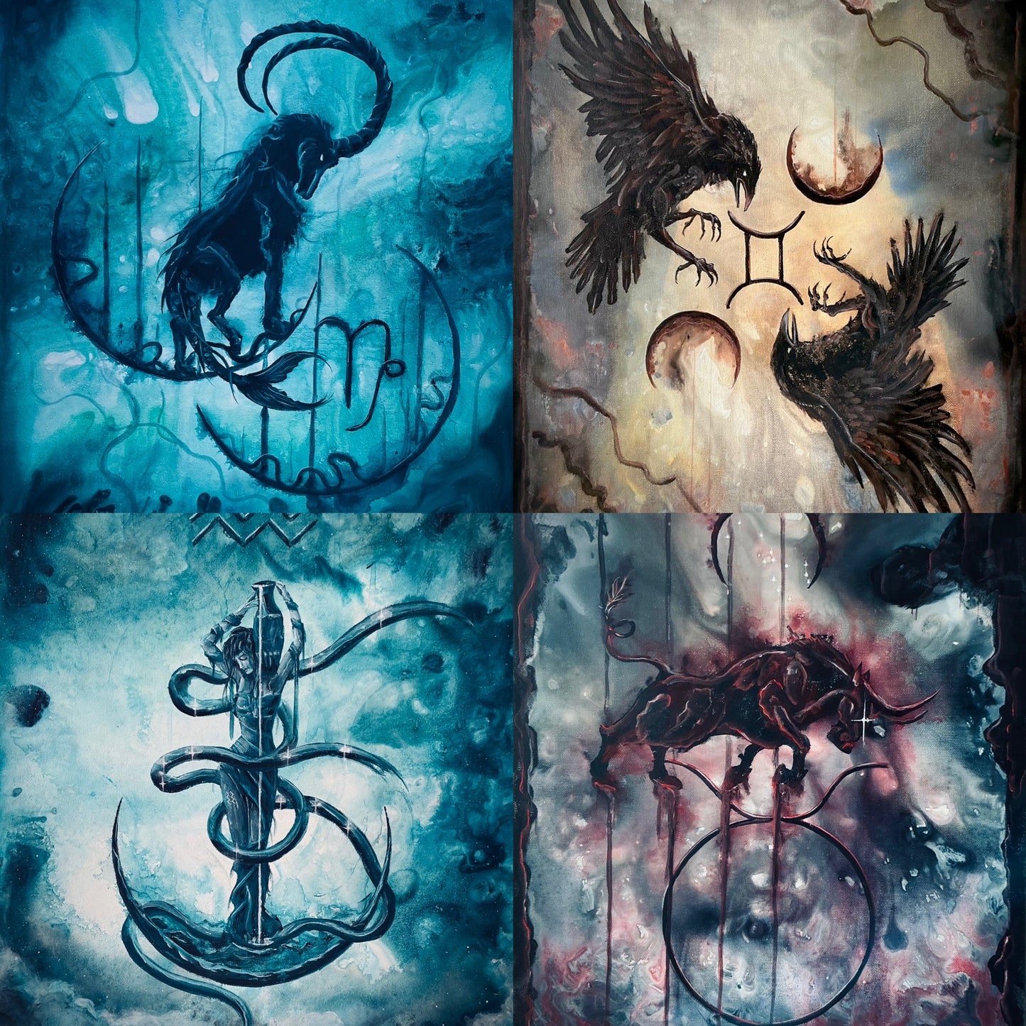 Zodiac Art Print Bundle - Twelve 4x6 Mini Prints!