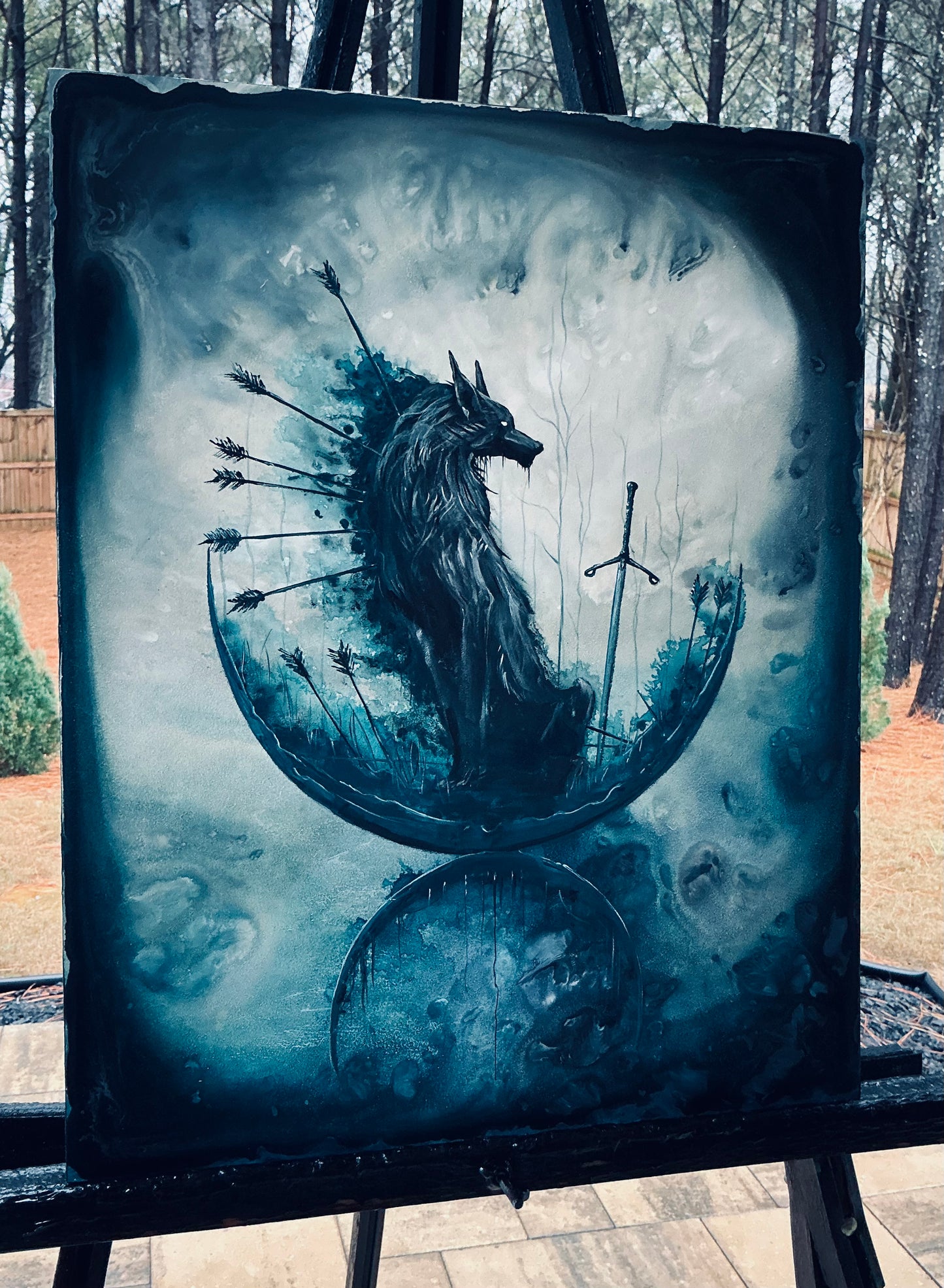 Custom Original Wolf, Raven, & Crow Paintings