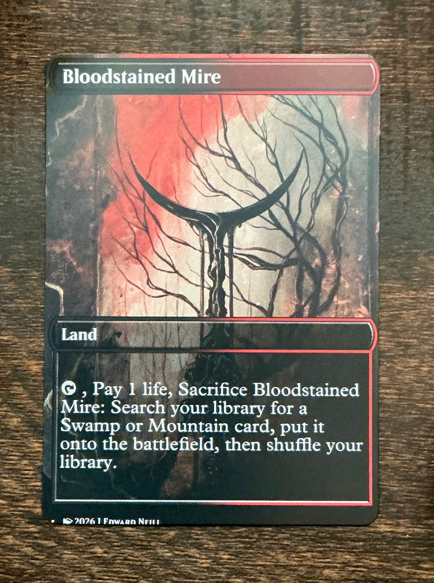 Bloodstained Mire - Custom Magic Proxy Land