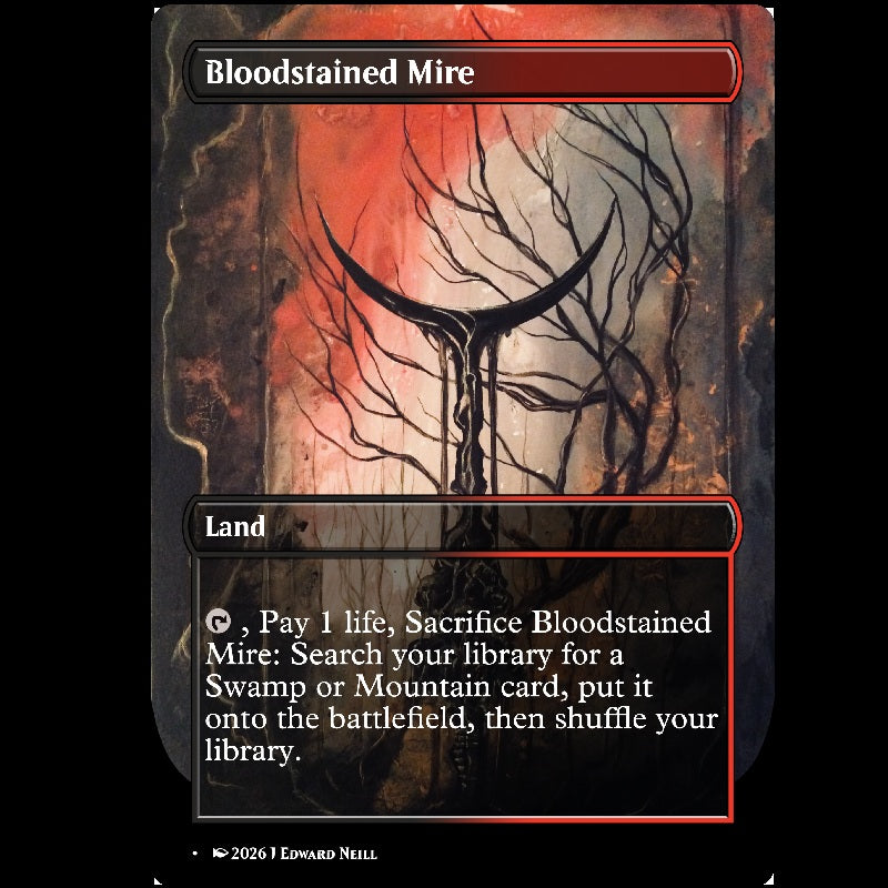 Bloodstained Mire - Custom Magic Proxy Land
