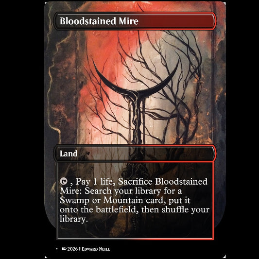 Bloodstained Mire - Custom Magic Proxy Land