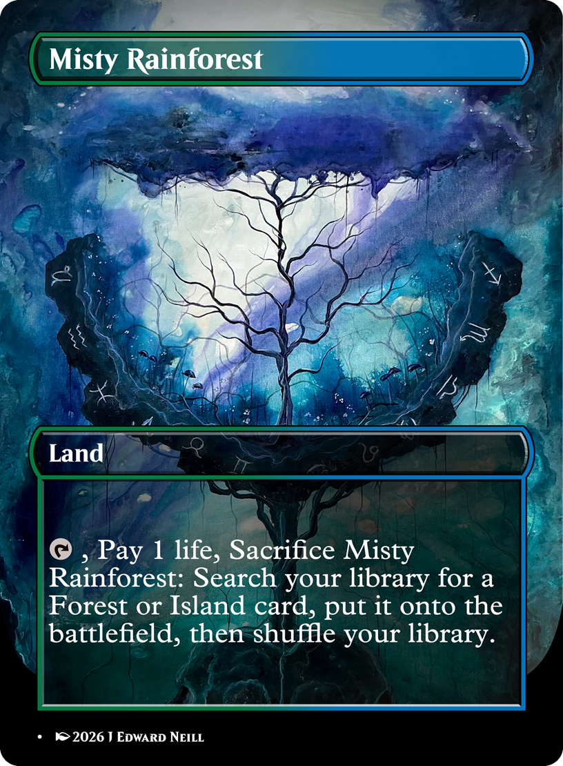 Misty Rainforest - Custom Magic Proxy Land