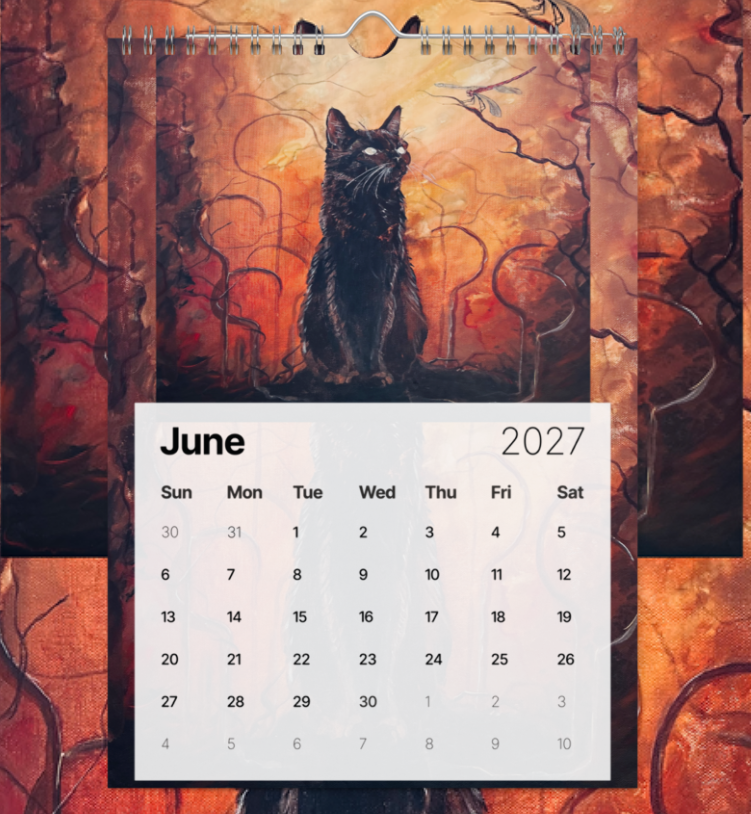 2027 Haunted Cat Wall Calendar