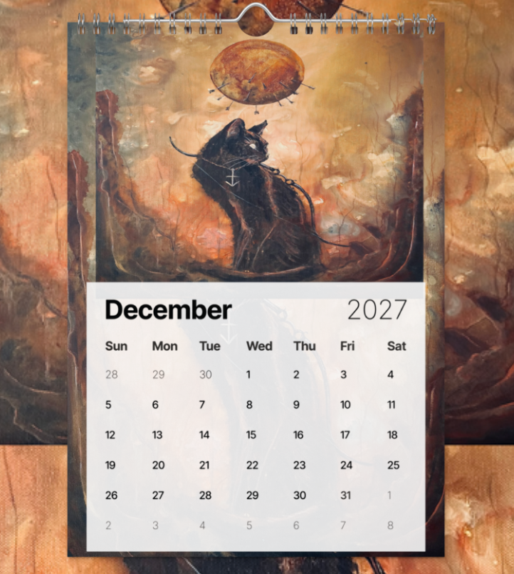 2027 Haunted Cat Wall Calendar
