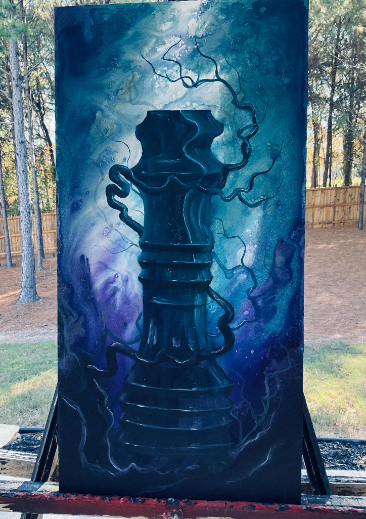 Checkmate - One of a Kind Original Wood Panel Painting