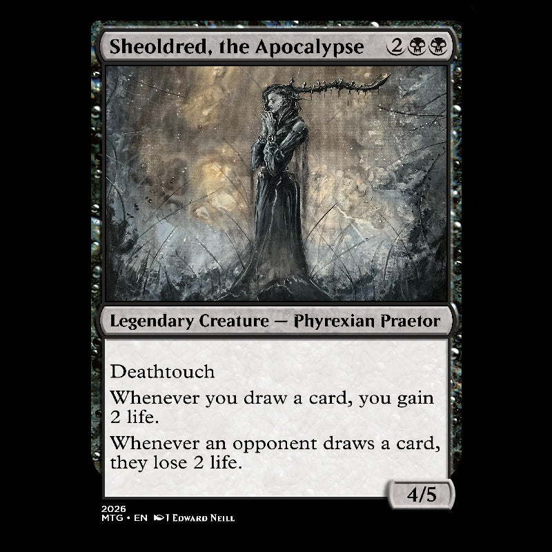 Sheoldred, the Apocalypse - Custom Magic Proxy Card