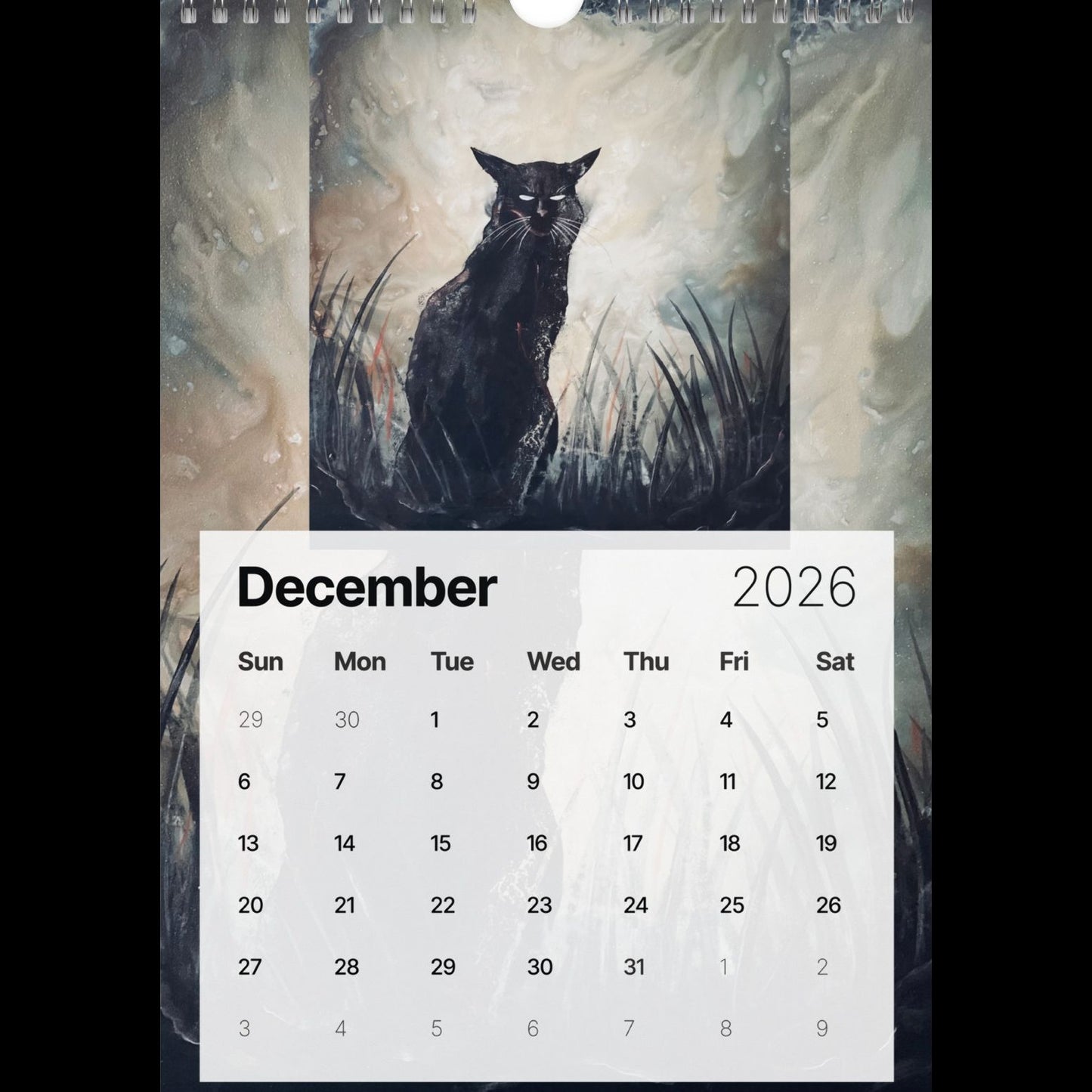 2026 Haunted Cat Wall Calendar