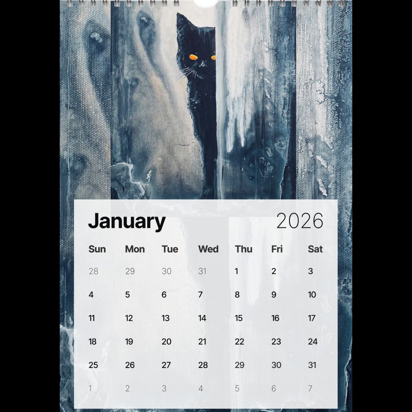2026 Haunted Cat Wall Calendar