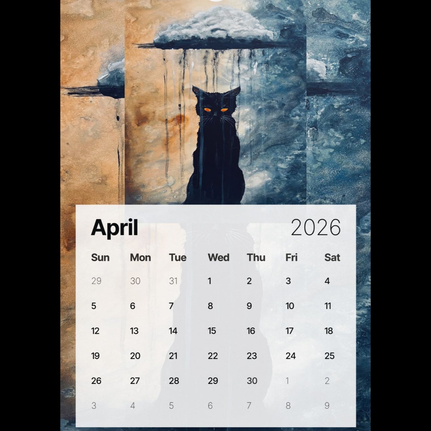 2026 Haunted Cat Wall Calendar